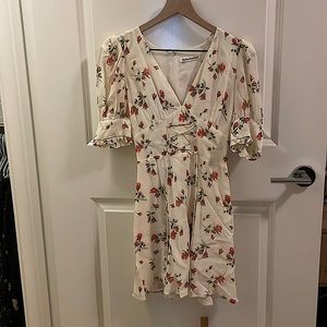 Reformation Floral Tie Up Mini Dress